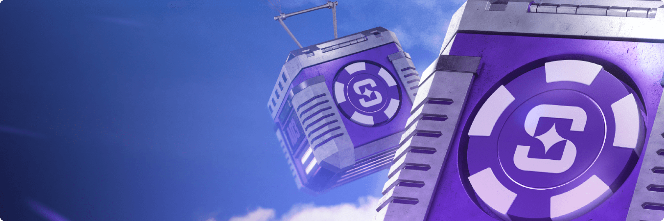 Shuffle promotional crate artwork with purple branding